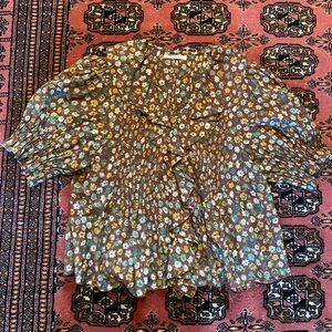 Doen Henri Blouse Brown Floral Print